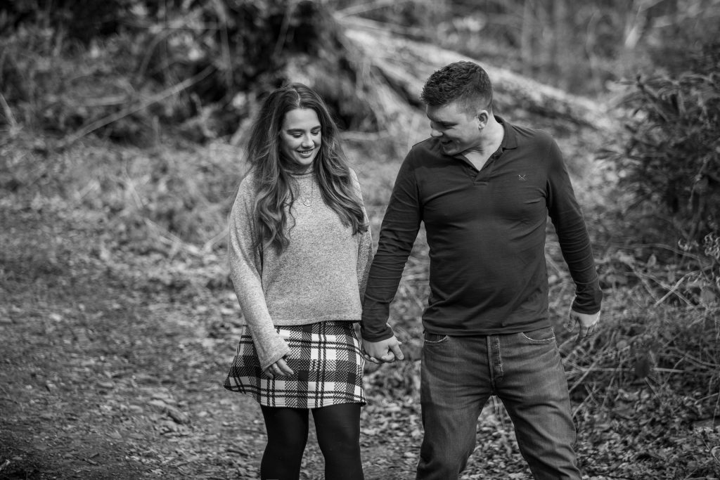 engagement photography black and white